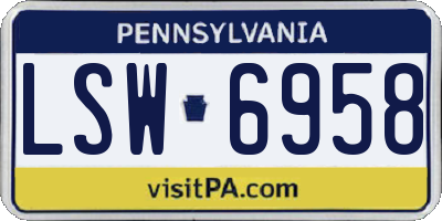 PA license plate LSW6958