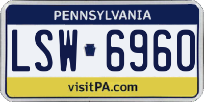 PA license plate LSW6960