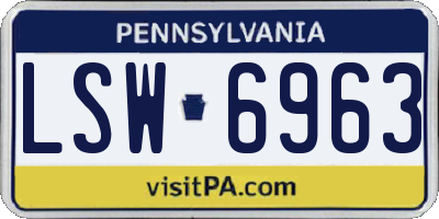 PA license plate LSW6963