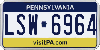 PA license plate LSW6964