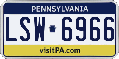 PA license plate LSW6966