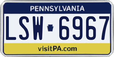 PA license plate LSW6967