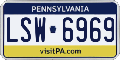 PA license plate LSW6969