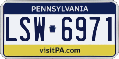 PA license plate LSW6971