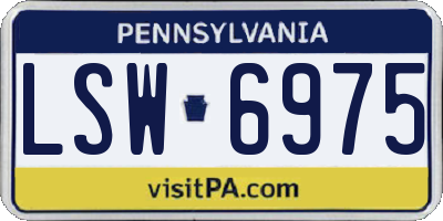 PA license plate LSW6975