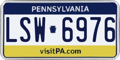 PA license plate LSW6976