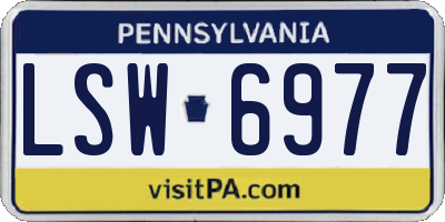 PA license plate LSW6977