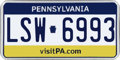 PA license plate LSW6993