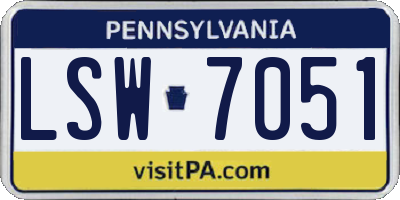 PA license plate LSW7051