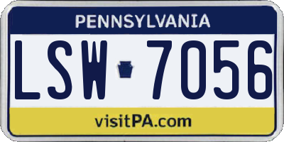 PA license plate LSW7056