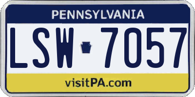 PA license plate LSW7057