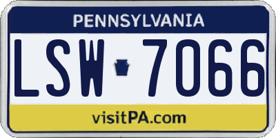 PA license plate LSW7066