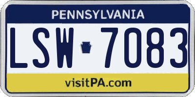 PA license plate LSW7083