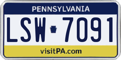 PA license plate LSW7091