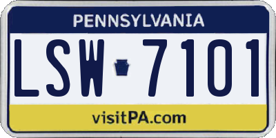 PA license plate LSW7101