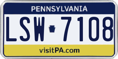 PA license plate LSW7108