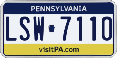 PA license plate LSW7110