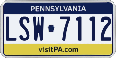 PA license plate LSW7112