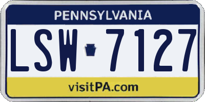 PA license plate LSW7127