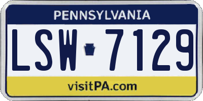PA license plate LSW7129