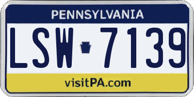 PA license plate LSW7139