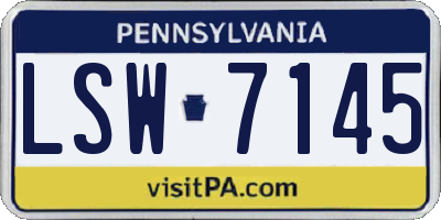 PA license plate LSW7145