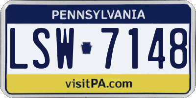 PA license plate LSW7148