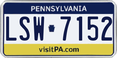PA license plate LSW7152