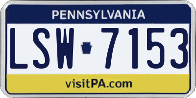 PA license plate LSW7153