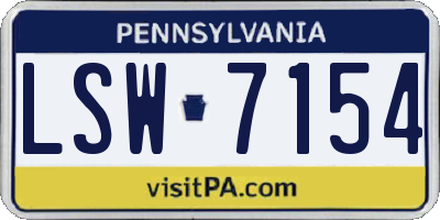 PA license plate LSW7154