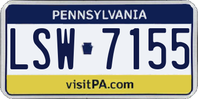 PA license plate LSW7155