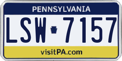 PA license plate LSW7157