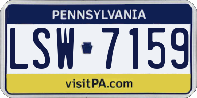 PA license plate LSW7159