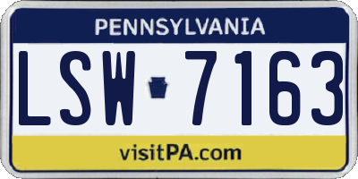 PA license plate LSW7163