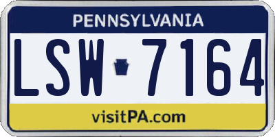 PA license plate LSW7164