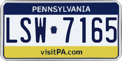 PA license plate LSW7165