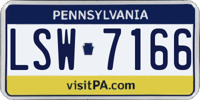 PA license plate LSW7166