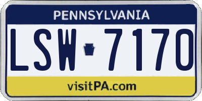 PA license plate LSW7170