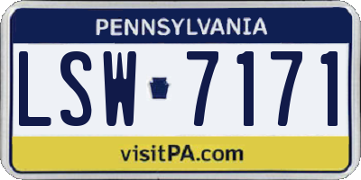PA license plate LSW7171