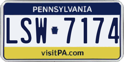 PA license plate LSW7174