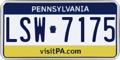 PA license plate LSW7175