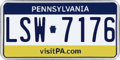 PA license plate LSW7176