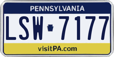 PA license plate LSW7177
