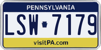 PA license plate LSW7179