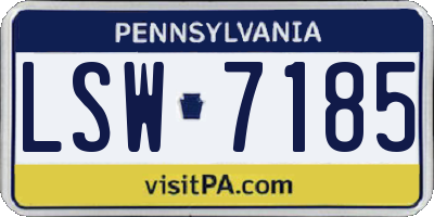 PA license plate LSW7185