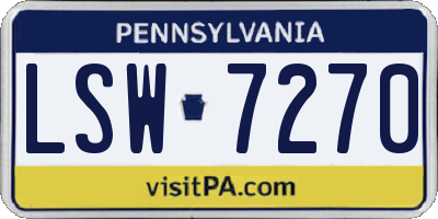 PA license plate LSW7270