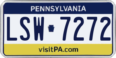 PA license plate LSW7272