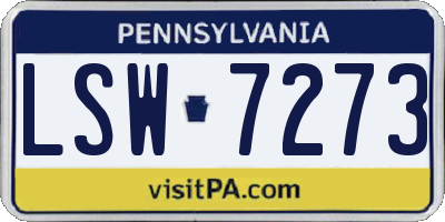 PA license plate LSW7273