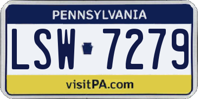 PA license plate LSW7279