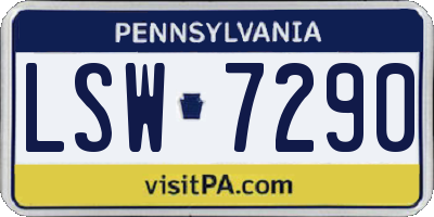 PA license plate LSW7290